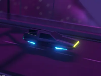 flying car  Low-poly 3D model