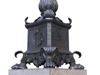 Decorate Lamppost Fountain Vatican 3D model