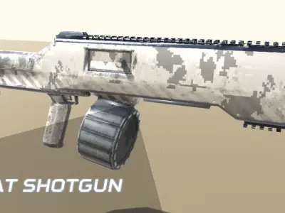 Scifi Weapons for Desert Warfare Low-poly 3D model