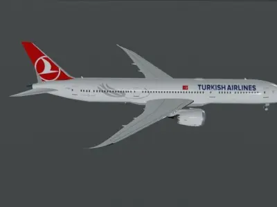 Turkish Airlines Boeing 787-9 dreamliner Low-poly 3D model