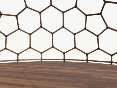 Wooden Geodesic Dome V4 Hexagonal Structure 3D model