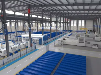 Factory Building 2 3D model