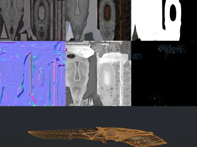 Fantasy Knife Low-poly 3D model purchase