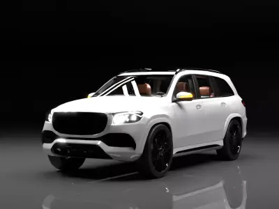 Luxury  SUV Rigged 3D Model With Interior 4x4 3D model