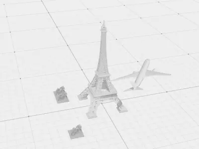 Plane Eiffel tower Free 3D print model