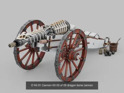 O Kit 01 Cannon Kit Field and Navy Gunpowder Cannon Kit 3D Model Pack