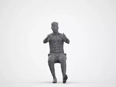 Basics0034 - A set containing 5 models of male people driving 3D model