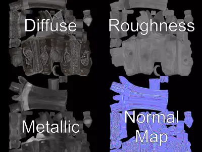Ancient Mace model pack Low-poly 3D model