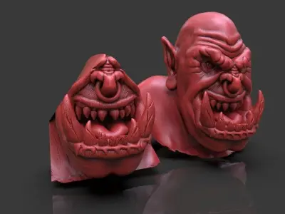 Orc Bust Full Process Part 1 and 2 Timelapse and Model 3D print model