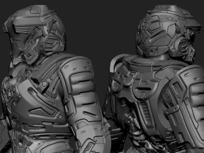 Sci-Fi Armor 1 Sculpt 3D model