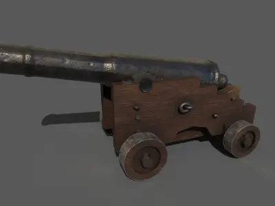 Cannon old Low-poly 3D model