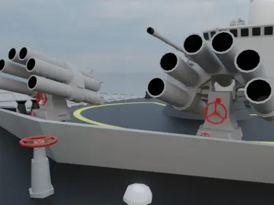 Type 87 Anti Submarine Rocket Free low-poly 3D model