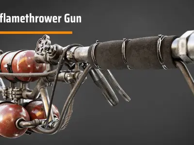 Flamethrower gun 3D model