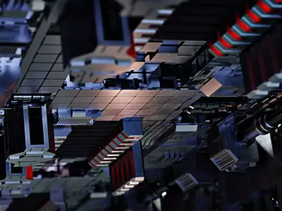 Sci-Fi Panels Looping Animation in Blender 3D model