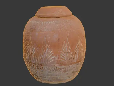  Terracotta Water Jar Scan Low-poly 3D model