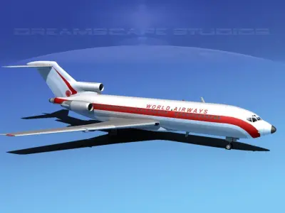 Boeing 727-100 World Airways 3D model