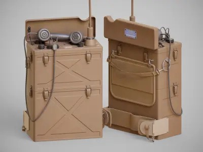 SCR-300 US WW2 FIELD RADIO  Low-poly 3D model