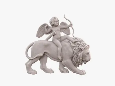 Relief Cupid on Lion 3D model