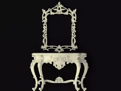 dressing table with mirror set 3D model