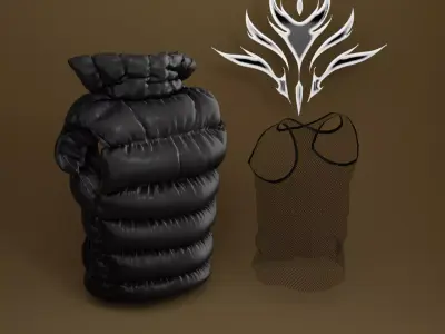Exploring Digital Fashion Futuristic Techwear Puffer Vest 3D model