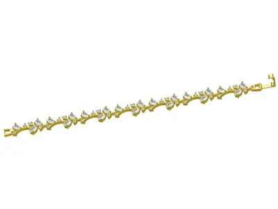 Oval Diamond Tennis Bracelet 3D print model