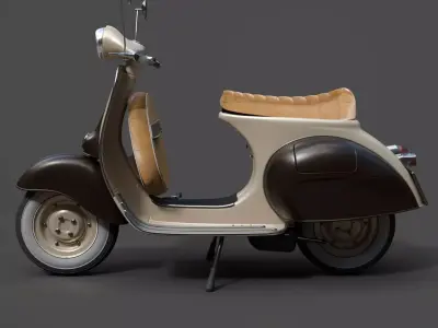 Vespa VNB 125 Classic Scooter - High-Poly 3D Model 3D model