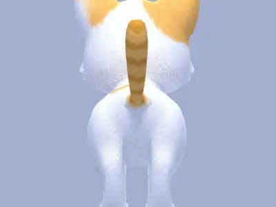 Cartoon Cat Low-poly 3D model get