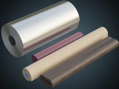 Leather And Steel Rolls 1 Basic Low-poly 3D model