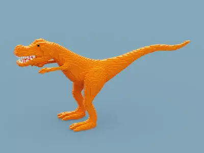 Voxel Dinosaur Low-poly 3D model