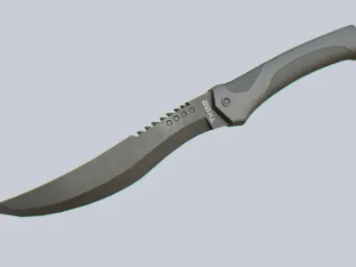 Tactical knife Low-poly 3D model 3