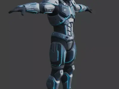 Futuristic Sci-Fi Soldier 3D Model 3D model buy
