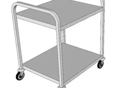 service trolley two-level flat table 3D model