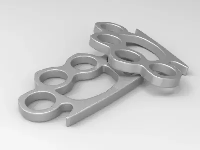 Knuckleduster pair of metal fists Low-poly 3D model