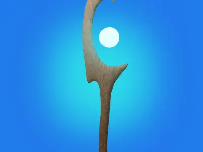 Magic Staff Low Poly Game Ready  Free low-poly 3D model