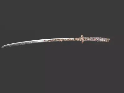 Samurai Sword 01 Low-poly 3D model