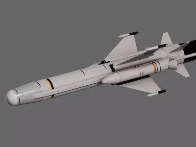 Otomat Mk 2 Block IV anti-ship missile 3D model
