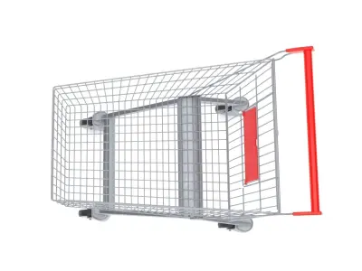 Shopping cart 3D model 2