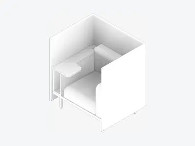 Sofa - Contemporary - Flame - Chair Work Shelf - Left Low-poly 3D model