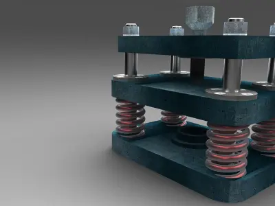 Press machine with springs Free 3D model