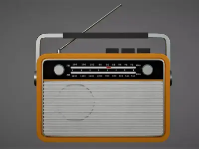 Retro Radio Low-poly 3D model