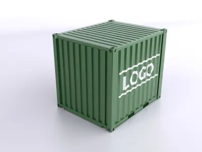 Standart 10ft Container Rigged 3D model