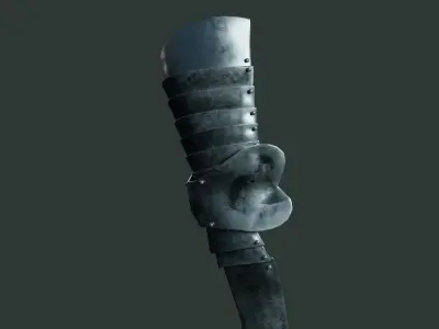 Medieval armor part 001 - leg Low-poly 3D model