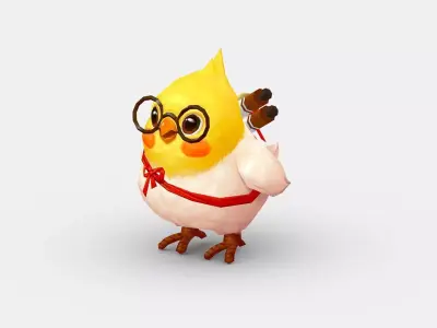 Stylized bird Low-poly 3D model