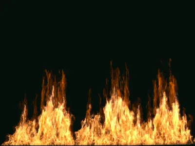 FumeFX Large Scale Fire Low-poly 3D model