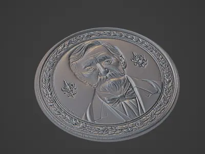 Louis Pasteur Medallion 3D print model