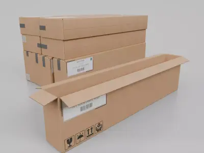 Cardboard Box R-182 - Rigged and Customizable Low-poly 3D model