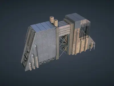 Mars KitBash - Factory Low-poly 3D model