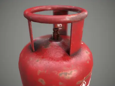 Gas Cylinder Low-poly 3D model 6