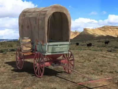 Western Wagon 3D model