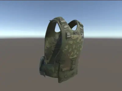 3D  Military Vest Model With Textures Low Poly And High Poly Low-poly 3D model